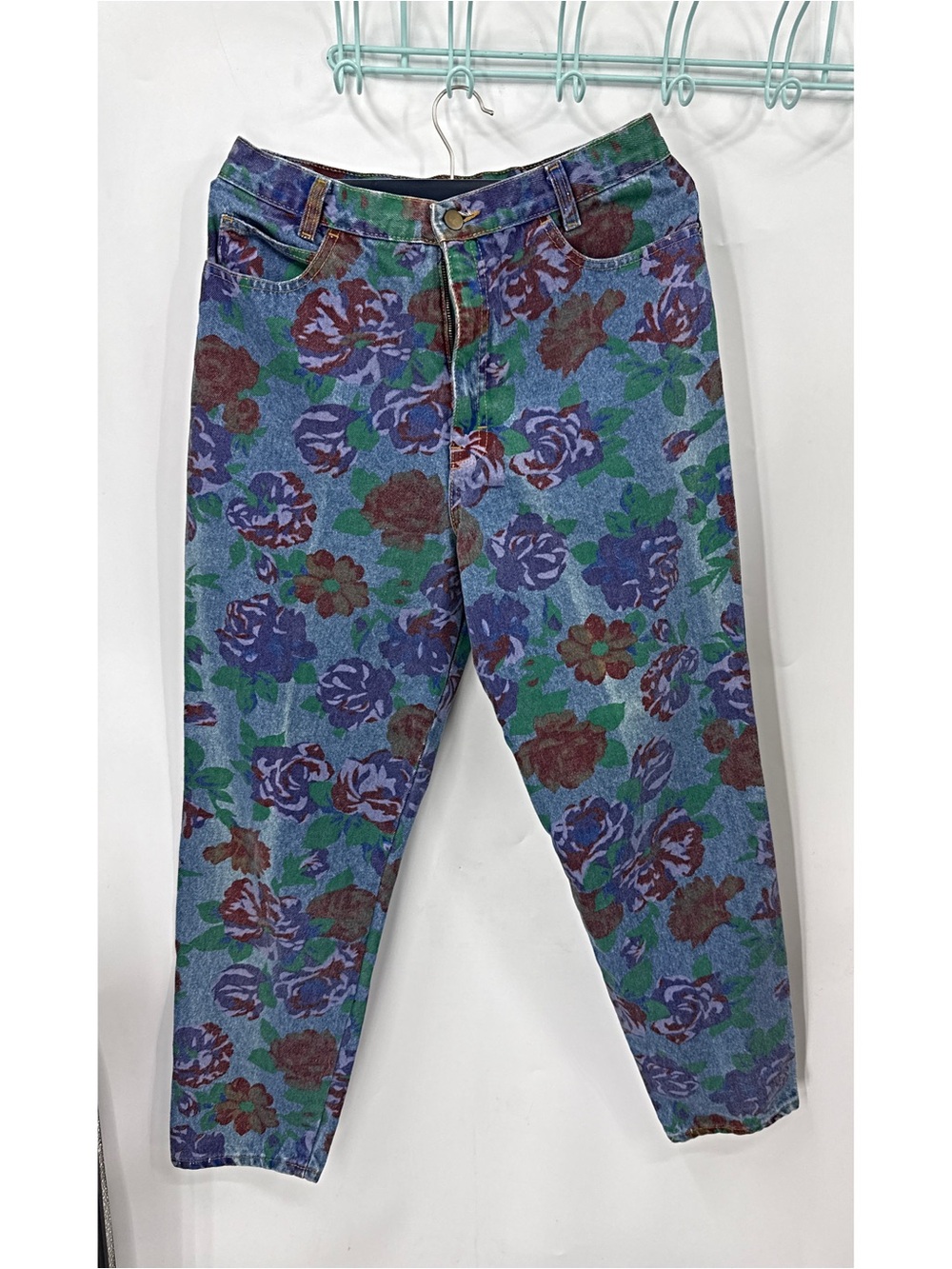 Jack MulQueen  Vintage- 100% cotton floral print high-rise jeans 14